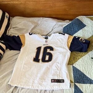 Nike Kids White and Navy Los Angeles Rams Jared Goff Jersey